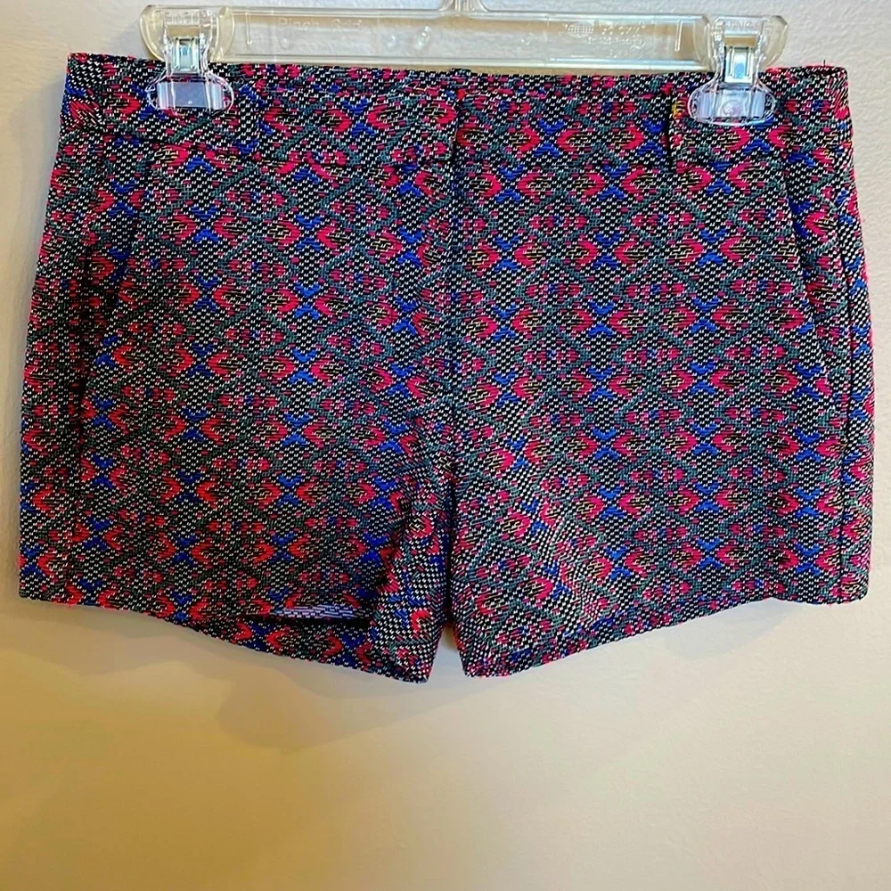 PROMOD boutique Francaise women’s TWEED knit GEOMETRIC pattern dressy shorts 4